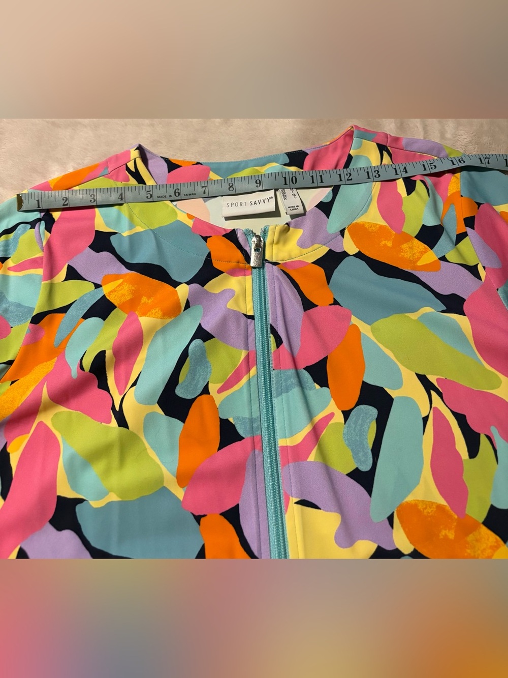 Sport Savvy Colorful Abstract Print Jacket - Picture 8 of 8